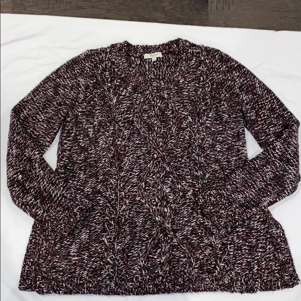 Madewell Cable  Sweater- Side Slits-Size S